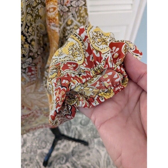 Carolina Belle Montreal Blouse Women's sz 2X Floral Boho Flounce Chiffon Multi - Picture 6 of 16